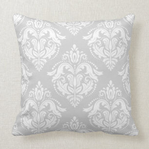 Coussin Damas Blanches Et Grises Claires
