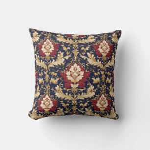 Coussin Damas floral Art Nouveau doré