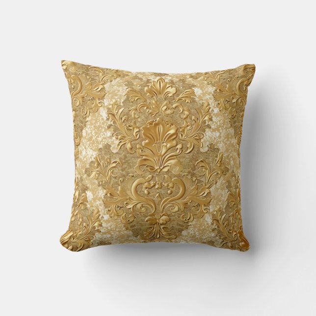 Coussin Damas gaufrées or (Recto)