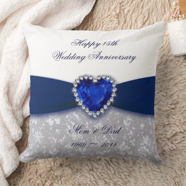 Coussin Damask 45e anniversaire de Mariage Jeu d'oreiller (Couverture)