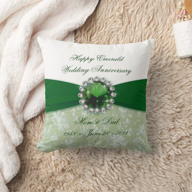 Coussin Damask 55e anniversaire Mariage Jeu d'oreiller (Couverture)