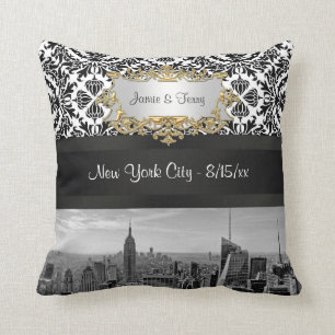 Coussin Damask de NY City Skyline BW 431