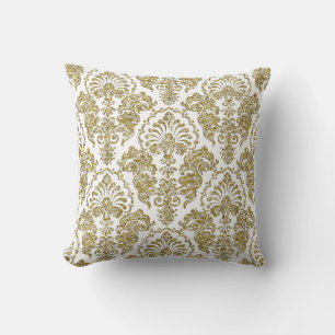 Coussin Damask réversible Parties scintillant or