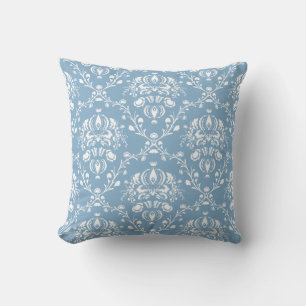 Coussin Damassé bleue néerlandaise