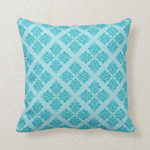 Coussin Damassé de Marocain de turquoise