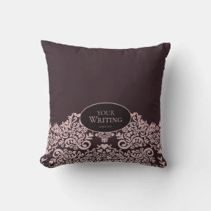 Coussin Damassé marron élégant