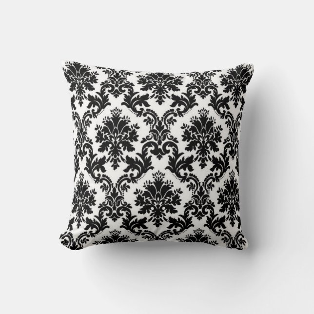 Coussin Damassé noire et blanche (Recto)