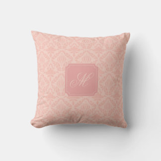 Coussin Damassé Rose Élégant Floral