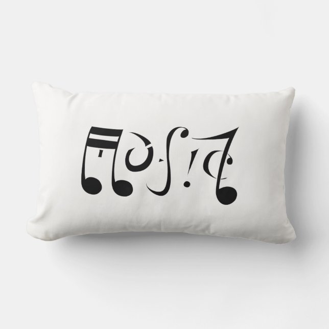 Coussin d'Ambigram de la vie de musique (tour (Recto)