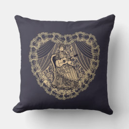 Coussin Dame avec guitare