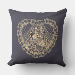 Coussin Dame avec guitare