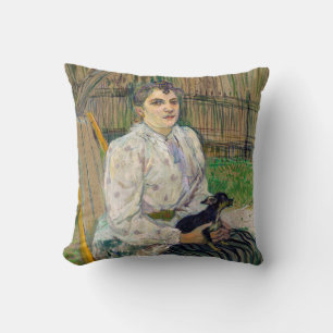 Coussin Dame avec un chien