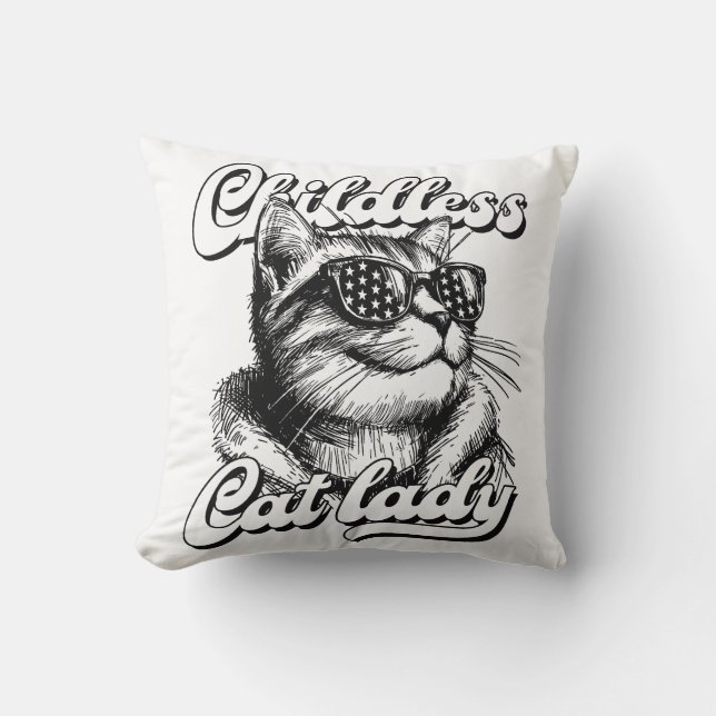 Coussin dame de chats kamala harris (Recto)
