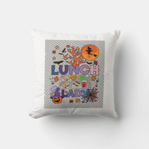 Coussin Dame de midi Halloween Sorcière Lune Citrouille_1
