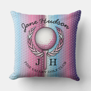Coussin Dames Élégant Golf Design Monogramme