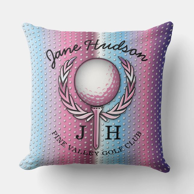 Coussin Dames Élégant Golf Design Monogramme (Recto)
