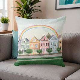 Coussin Dames peintes de San Francisco Pastel