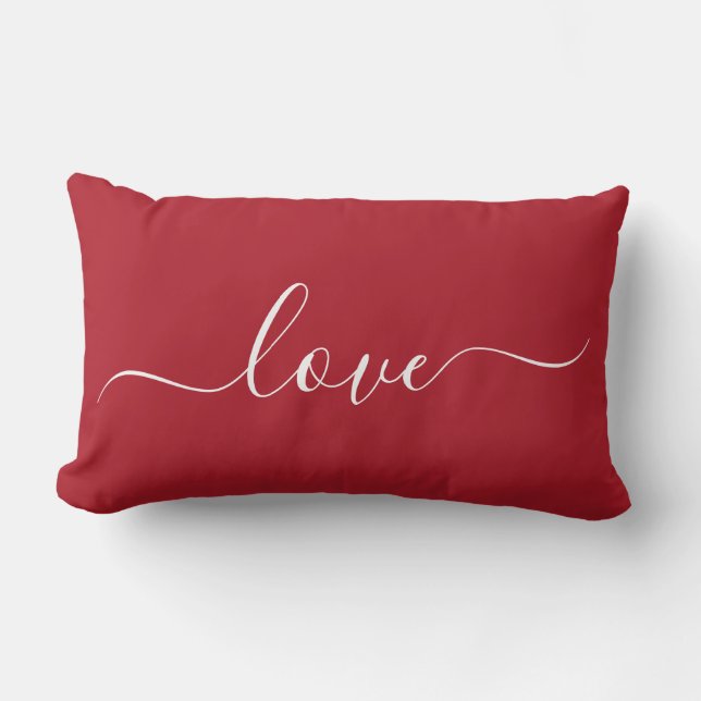 Coussin d'amour romantique rouge et blanc (Recto)