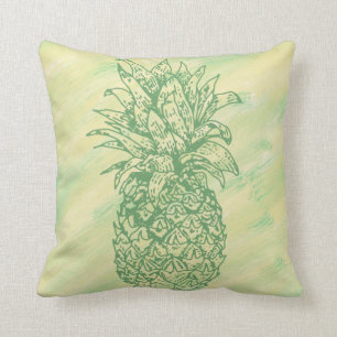 Coussin d'ananas vert et jaune