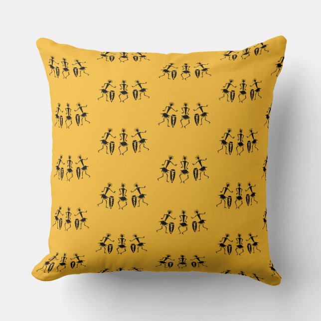 Coussin Dance Inspirationnelle, Art Africain Cute Orange (Recto)