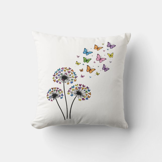 Coussin Dandelion butterfly flow (Recto)