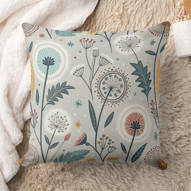 Coussin Dandelion Whimsical & Floral Folal Art sans coutur (Couverture)
