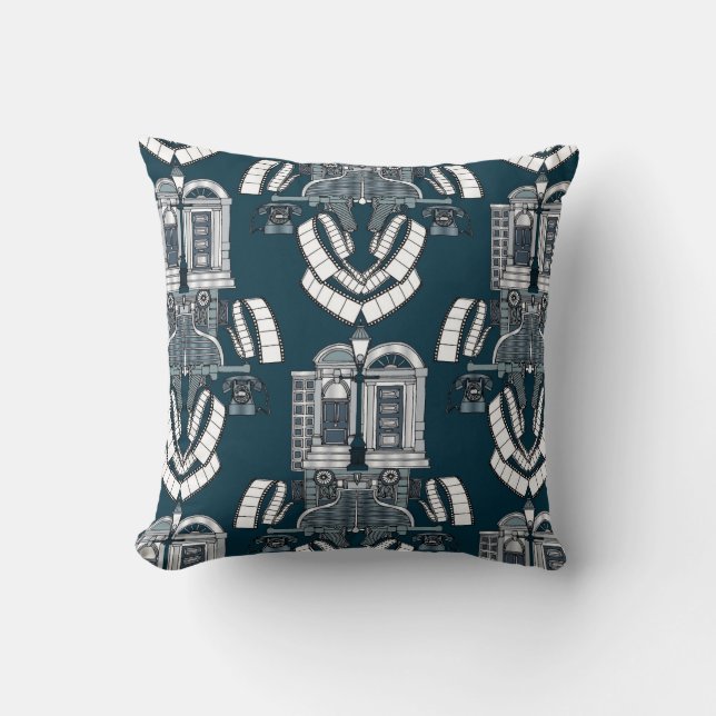 Coussin Danger dans Damascus Street blue (Recto)
