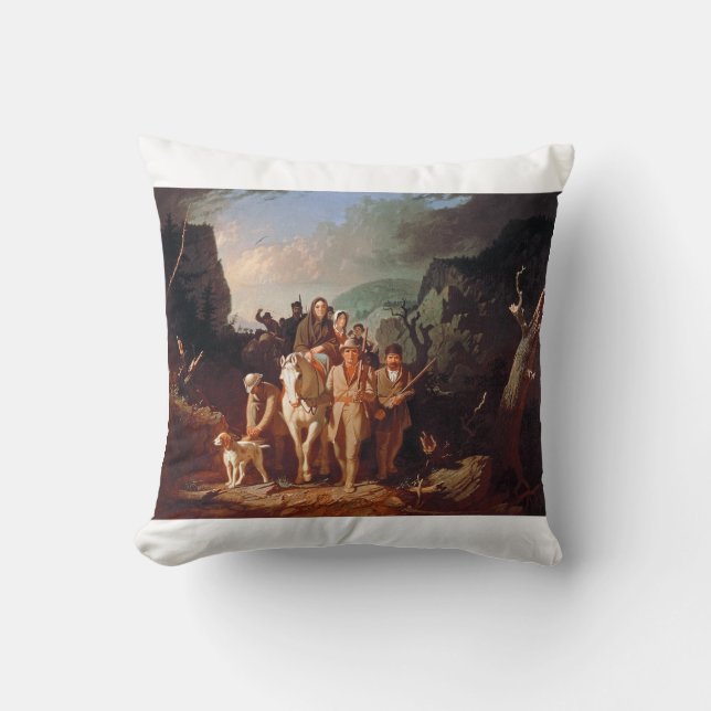 Coussin Daniel Boone escortant des colons  (Recto)