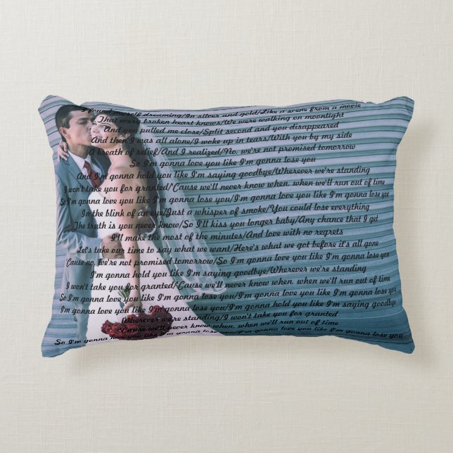 Coussin d'anniversaire de textes de chanson (Devant)