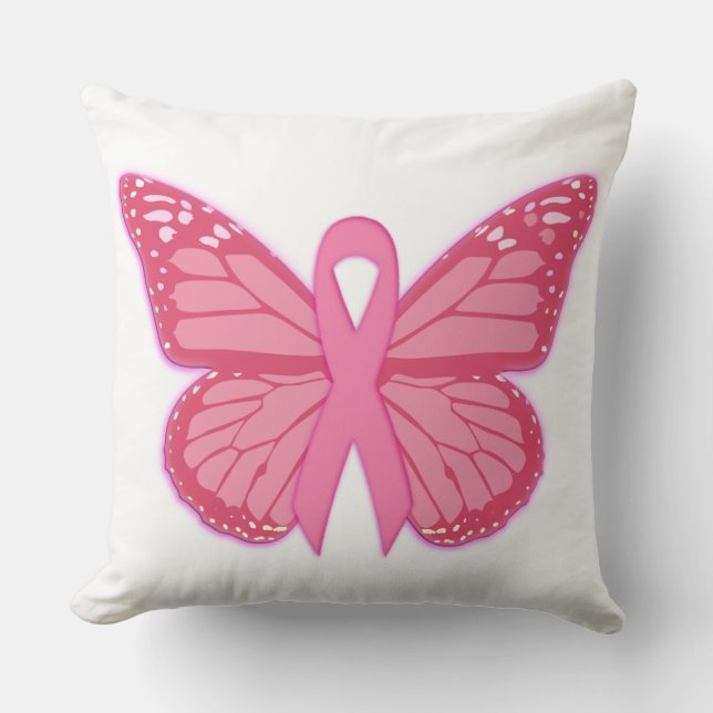 Coussin Dans Le Papillon Rose (Recto)