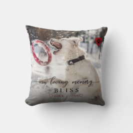 Coussin Dans Loving Memory Pet Photo Paw Print Monogram