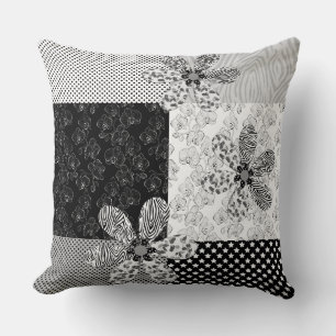 Coussin Dans motif rustique patchwork de couleurs multicol