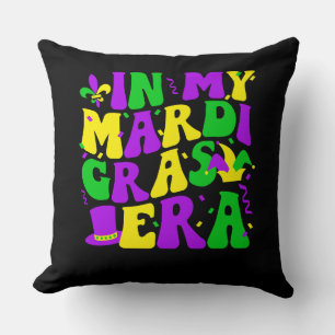 Coussin Dans My Mardi Gras Era Funny Festival Retro Carniv