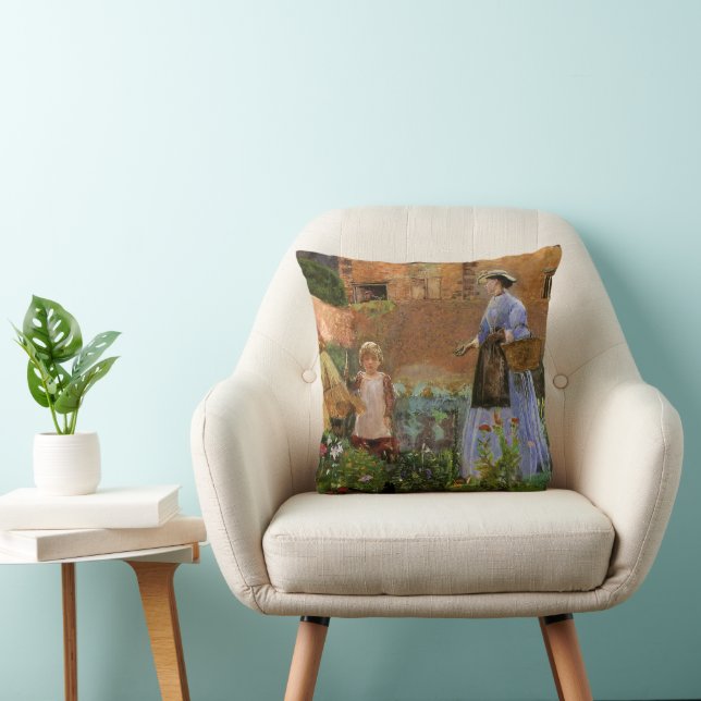 Coussin Dans un jardin à Cookham par George John Pinwell (Chaise)