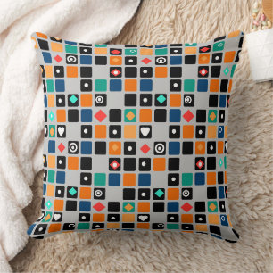 Coussin Dans un motif géométrique de couleurs multicolores