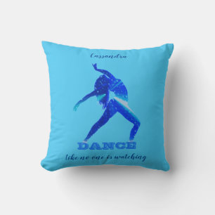 Coussin Danse Comme personne ne regarde Bleu Abstrait