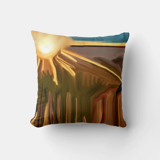 Coussin Danse des cactus art Abstrait (Recto)