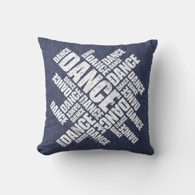 Coussin Danse typographique (déprimée) (Recto)