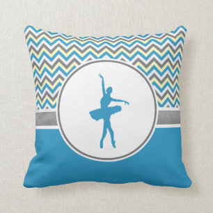 Coussin Danseur bleu de Chevron personnalisé