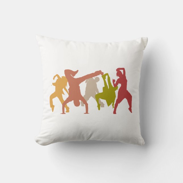 Coussin Danseurs colorés de hip hop (Recto)