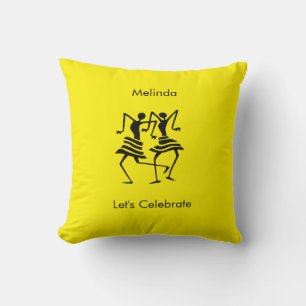 Coussin Danseurs de silhouette africaine Cushion de célébr