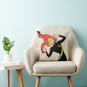 Coussin Danseuse Art nouveau Jane Avril par Toulouse Lautr