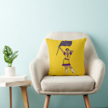 Danseuse Drapeau Jaune Violet #2 Pillow