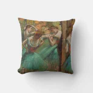 Coussin Danseuses Edgar Degas Pink and Green