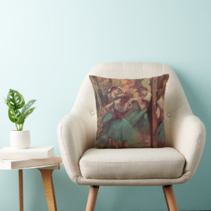 Coussin Danseuses, rose et vert par Edgar Degas