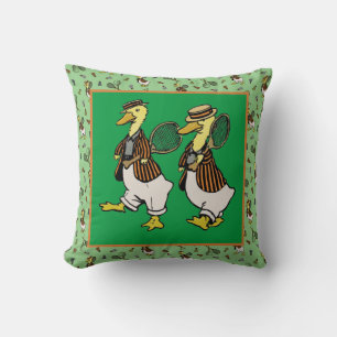 Coussin DAPPER DUCKS sur vert