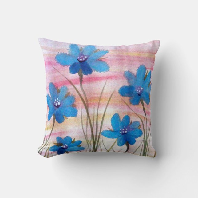 Coussin d'aquarelle bleu (Recto)