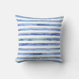 Coussin d'aquarelle bleu et blanc