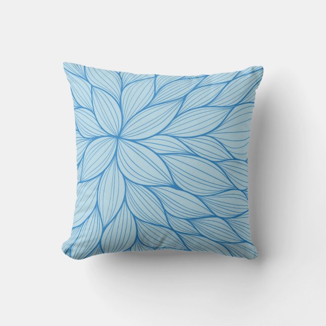 Coussin d'aquarelle bleu pétale (Recto)