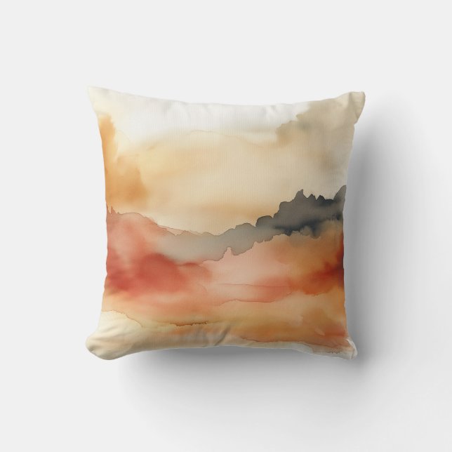 Coussin d'aquarelle de coucher d'or (Recto)